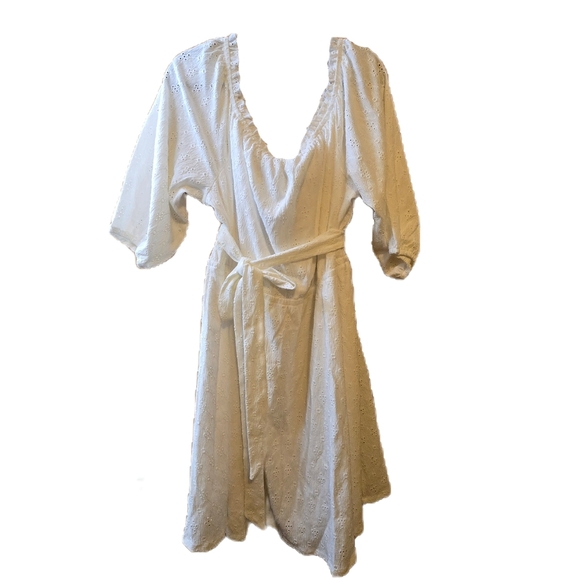 Lane Bryant (22/24) 3/4 Sleeve Off-The-Shoulder Eyelet Dress - Picture 3 of 9